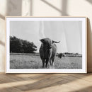 Black and White Highland Cow Wall Art Canvas Print | Rustic by MyGreatCanvas | Canvas Wall Art Prints | Photo Prints & Wall Decor