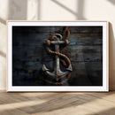 3 Panel Grunge Abstract Anchor Wall Art Canvas Print Set