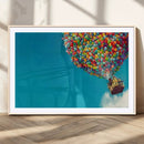 Carl Fredricksen, Up Movie Wall Art, Colorful Balloon House