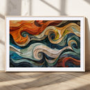 Abstract Wave Wall Art | Ready to Hang Framed Canvas Print |