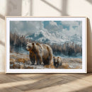 Bear and Baby Bear Wall Art Canvas Print