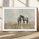 Chines Style Grunge Horses Wall Art Canvas Print