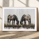 Chines Ink Style Horses Wall Art Canvas Print