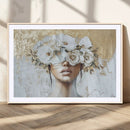 Golden Petal Wall Art - Canvas Print Flower Head Woman