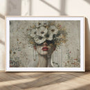 Abstract Floral Women Patel Wall Art Canvas Print