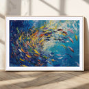 Colorful Swirling Fish School Wall Art Canvas Print |