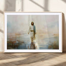 Framed Jesus Walking on Water Wall Art - 3-Panel Christian