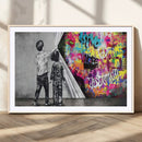 Banksy Print - Street Art Canvas Wall Art - Kids Revealing