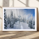Winter Ski Lift Wall Art Print - Landscape Wall Art | Snowy