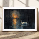 Abstract Swan on Water Wall Art Canvas Print - Elegant