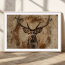 Wood Abstract Deer Wall Art | Rustic Wildlife Canvas Print |