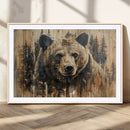 Majestic Grizzly 399 Bear Wall Art | 3-Panel Rustic Canvas