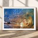 Ocean Wave at Sunset Canvas Wall Art – Vibrant Coastal Beach