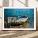 Vintage Boat on Tranquil Waters | Coastal Wall Art for