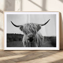 Highland Cow Wall Art | Black and White Farmhouse Decor |