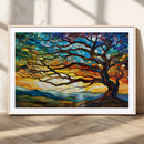 Vibrant Mosaic Tree of Life Wall Art | Stained Glass Style
