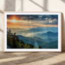 Sunrise Over Mountain Range Wall Art Canvas Print, Farmhouse