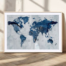 Modern Blue World Map Canvas Print – Framed Wall Art, by MyGreatCanvas | Canvas Wall Art Prints | Photo Prints & Wall Decor