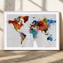 Colorful World Map Canvas Wall Art Print, Contemporary