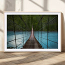 Suspension Bridge Over River Canvas Art | 3-Panel Nature by MyGreatCanvas | Canvas Wall Art Prints | Photo Prints & Wall Decor