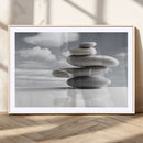 Still Life Black and White Zen Stones Wall Art Canvas,