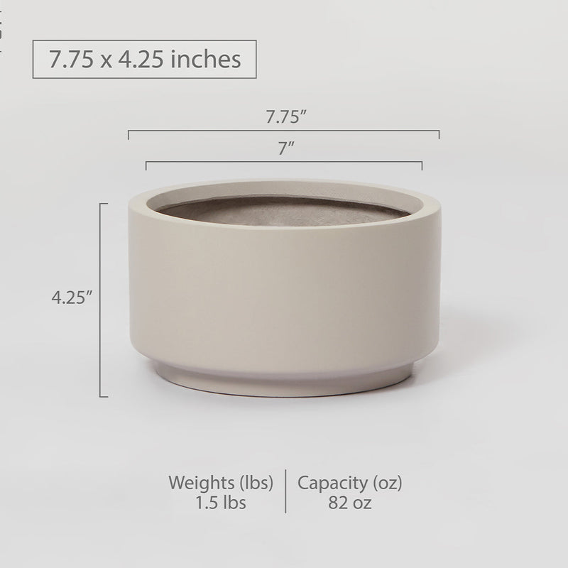 7 inch Gray Cream Fiberstone Ceramic Pot