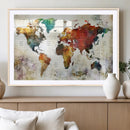 Watercolor World Map Canvas Print – Framed Wall Art for by MyGreatCanvas | Canvas Wall Art Prints | Photo Prints & Wall Decor
