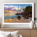 Tropical Island Beach Sunset Canvas Print