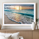 Sunset Beach Waves Canvas Wall Art – 5-Panel Ocean Sunset by MyGreatCanvas | Canvas Wall Art Prints | Photo Prints & Wall Decor