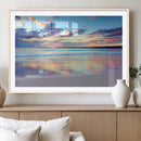 Tranquil Pastel Sunset Beach Triptych Canvas Art, Soothing