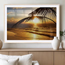 Golden Tropical Beach Sunset Canvas Triptych, Coastal Palm by MyGreatCanvas | Canvas Wall Art Prints | Photo Prints & Wall Decor