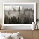 Foggy Mountain Wall Art | 3-Panel Foggy Forest and Mountain
