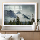 Mountain Mist Canvas Wall Art Print | 3-Panel Foggy Forest