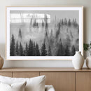 Forest Wall Art Print | Foggy Pine Forest Canvas Wall Art -
