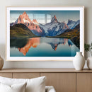 Landscape Mountain and Lake View Wall Art Canvas Print