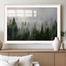 Misty Pine Forest Wall Art Canvas Print | 3 Panel Green by MyGreatCanvas | Canvas Wall Art Prints | Photo Prints & Wall Decor