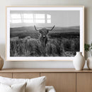 Black and White Highland Cow Canvas Wall Art, Longhorn by MyGreatCanvas | Canvas Wall Art Prints | Photo Prints & Wall Decor