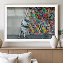 Banksy Colorful Street Graffiti Canvas Wall Art Print, by MyGreatCanvas | Canvas Wall Art Prints | Photo Prints & Wall Decor