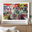 Picasso Style Art Abstract Canvas Wall Art Print , Colorful