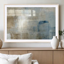 Abstract Blue and Beige Wall Art, Modern Minimalist Canvas