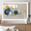 Geometric Blue Orange Abstract Wall Art Canvas, Geometric