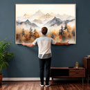 Abstract Mountain Wall Art | Misty Mountain Forest and