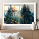 Watercolor Trees Forest Abstract Wall Art Canvas Print,