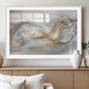 Abstract art Grey and Gold Lines Wall Art