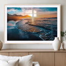 Sunset Beach Ocean Canvas Wall Art – Tranquil Ocean