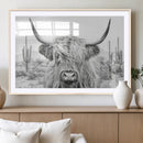 Rustic Charm | Cow Longhorn Black White Bighorn Wall Art by MyGreatCanvas | Canvas Wall Art Prints | Photo Prints & Wall Decor