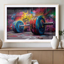 Abstract Graffiti Barbell Canvas Wall Art – Urban Fitness
