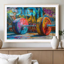 Fitness Gym Barbell Graffiti Wall Art Canvas Print