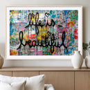 Life Beautiful Art Print - Banksy Graffiti Wall Art Canvas by MyGreatCanvas | Canvas Wall Art Prints | Photo Prints & Wall Decor