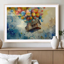UP-Inspired Floating House with Balloons Canvas Art –